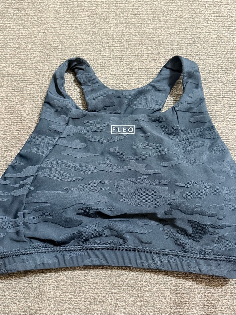 Fleo Dark Gray Camouflage Sports Bra